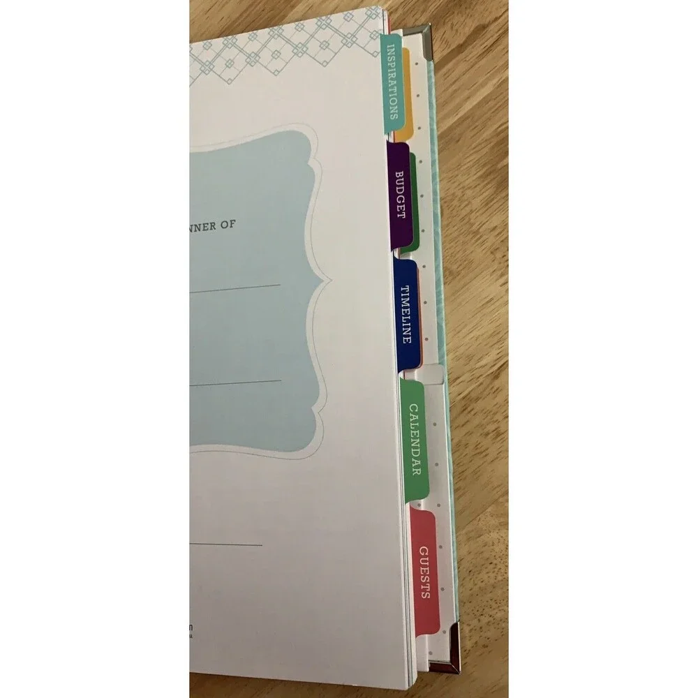WEDDING PLANNER Hardcover Organizer Bookmark Blue 9x11 GLOBAL PRINTED PRODUCTS